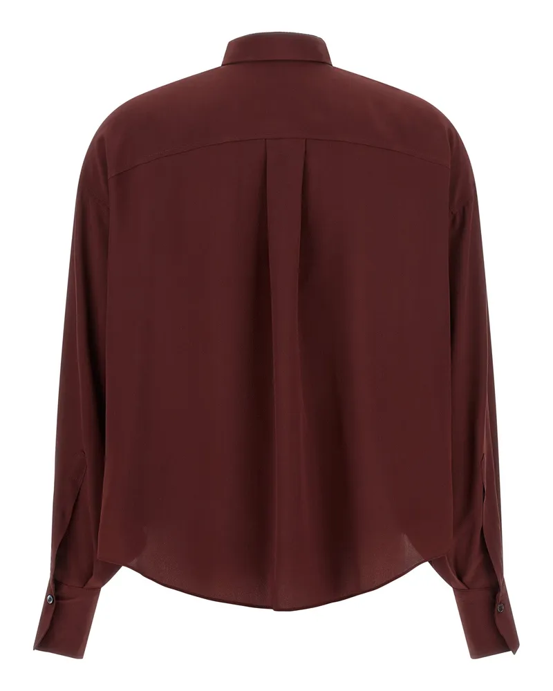 Brunello Cucinelli Women's Bordeaux Silk Blouse Bordeaux