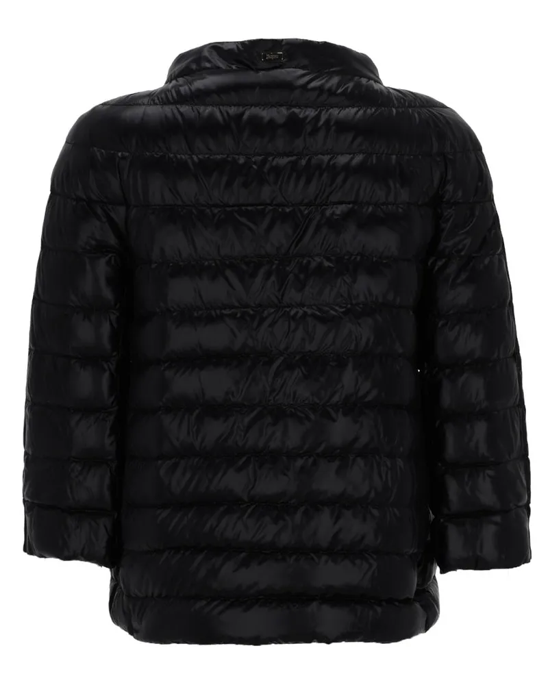 Herno Cropped Padded Down Jacket — Black 