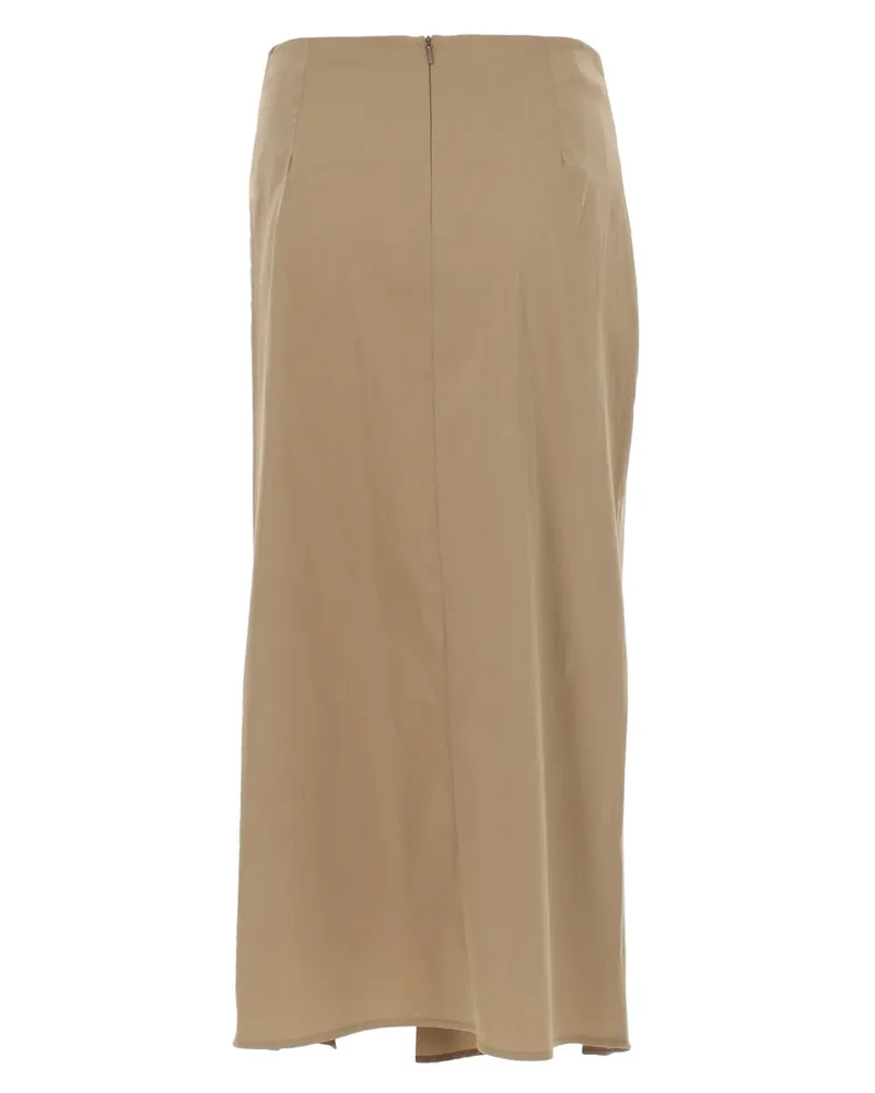 Max Mara Draped Cotton Skirt — Beige Beige