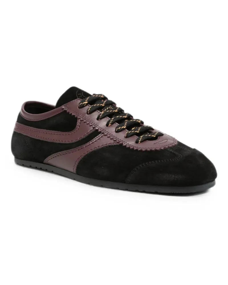 Dries van Noten Men's Baskets En Daim Bicolore Noir Et Brun Black Sneaker Black