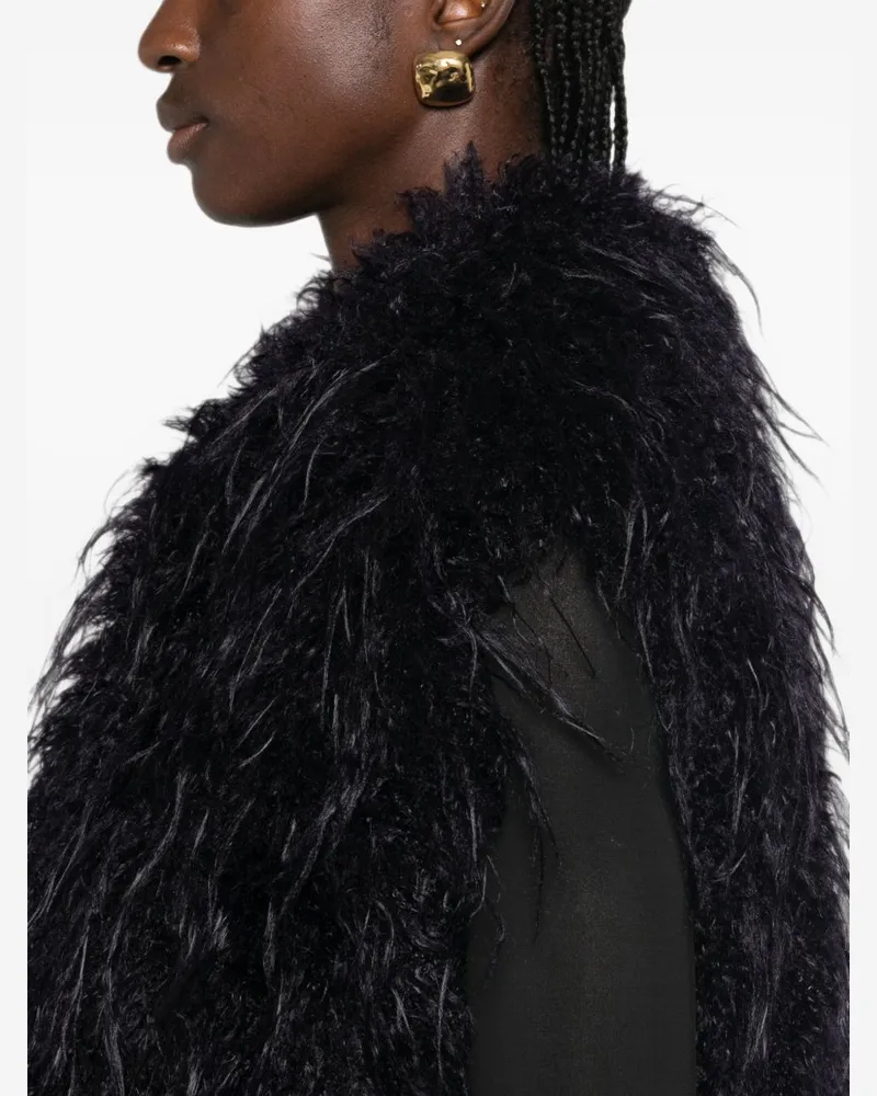 forte_forte Feather-Effect Ecofur Vest — Navy Navy