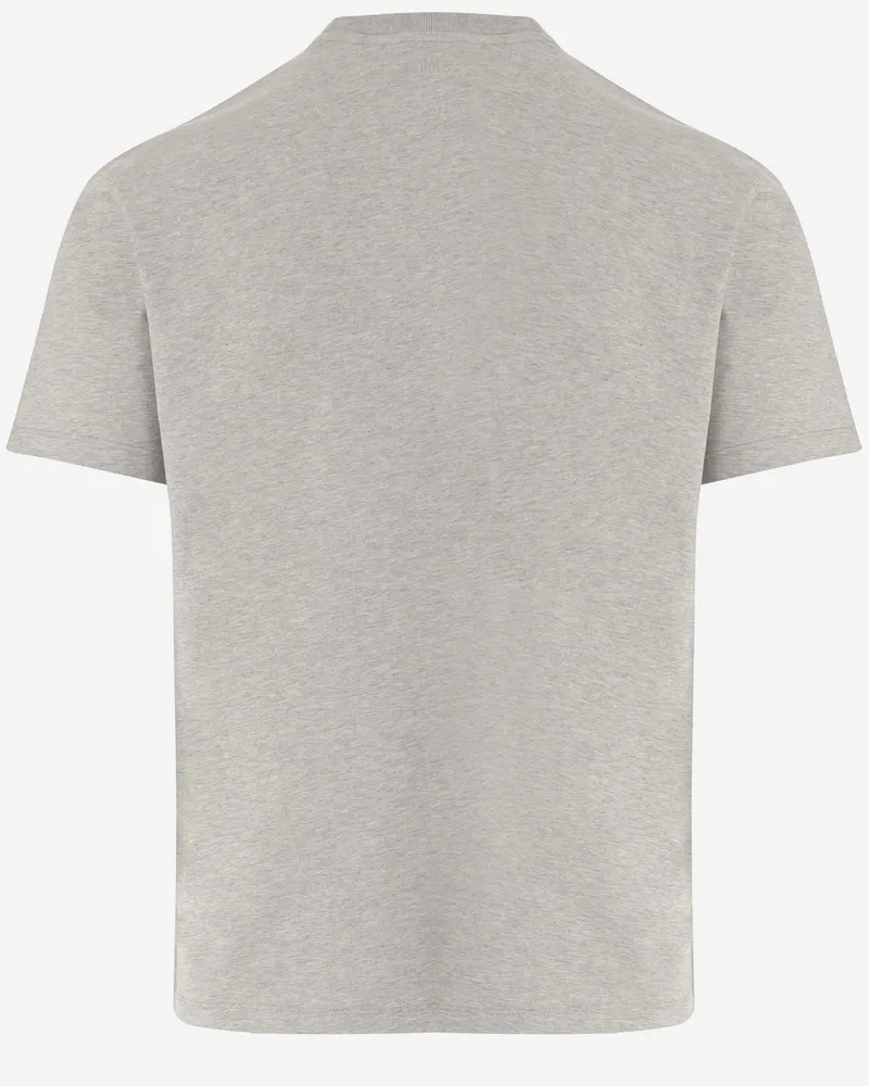 AMI Paris Men's Cotton T-Shirt With Embroidered Logo Grey T-Shirts And Polos Gray