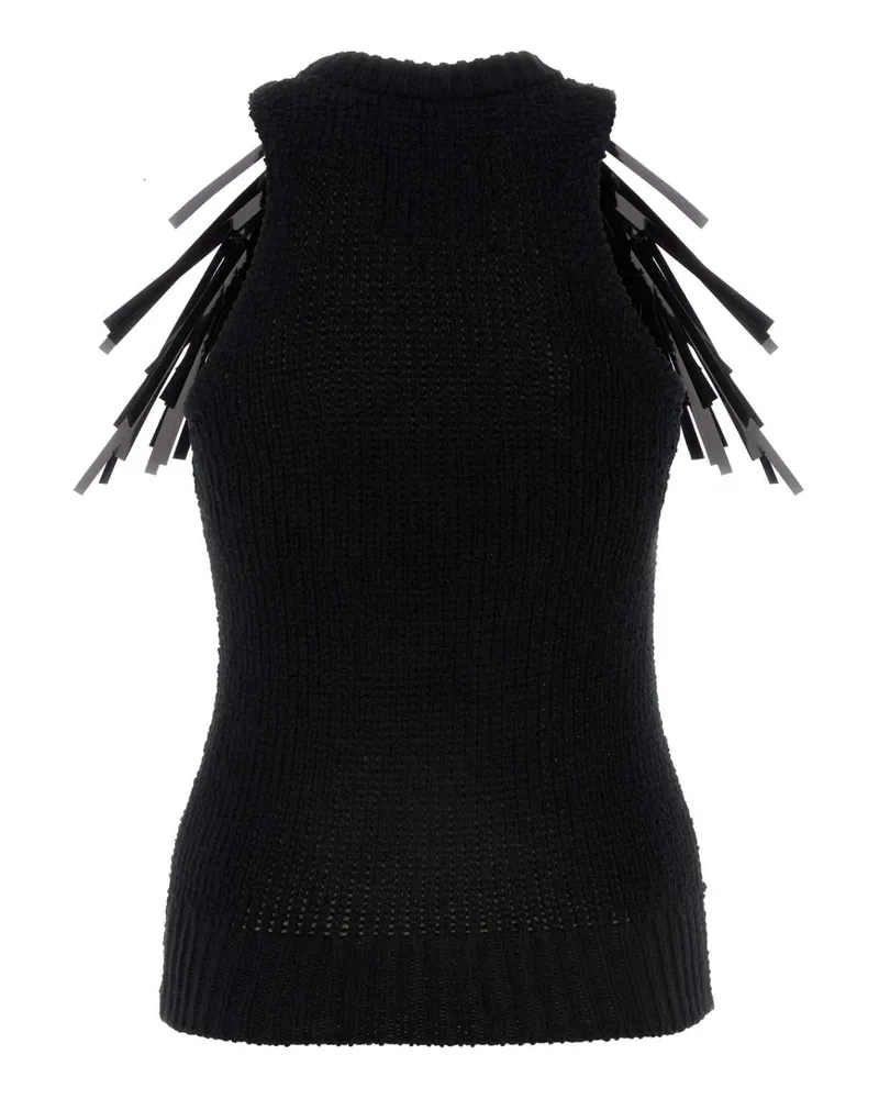 Jil Sander Women's Black Stretch Cotton Top Exterior: Elastane Maglie Black