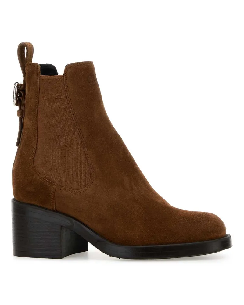 Chloé Women's Caramel Suede Dakota Ankle Boots Purebrown Stivali Brown