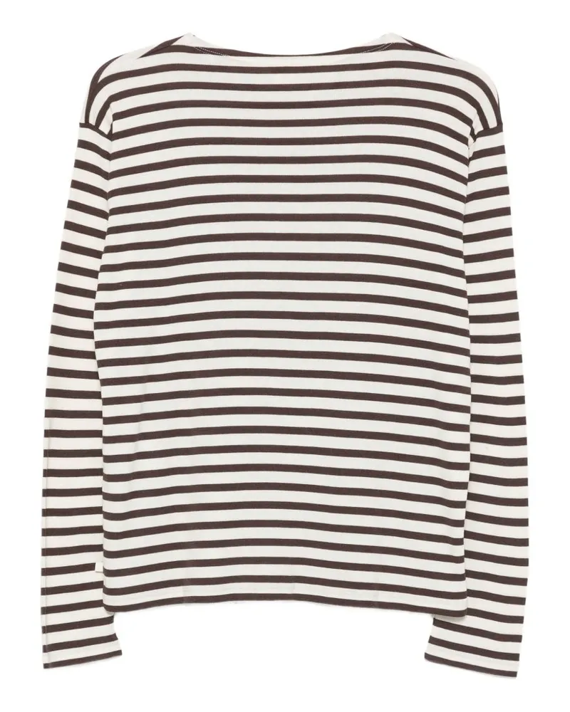 Closed Striped Cotton Blend T-Shirt — Brown Brown