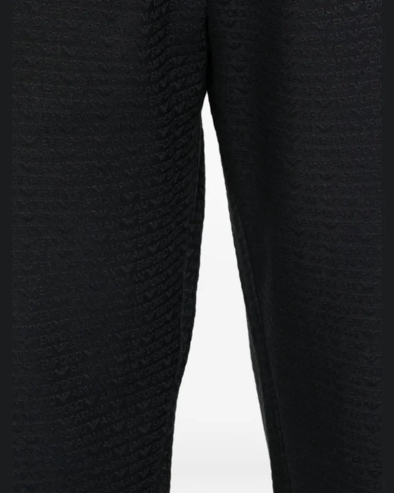 Emporio Armani Cotton-Blend Sweatpants Joggers — Black Black
