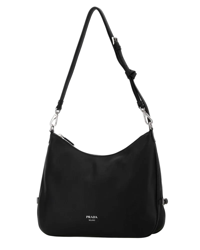 Prada Women's Black Leather Large  Fold Shopping Bag Nero Borse A Mano Black