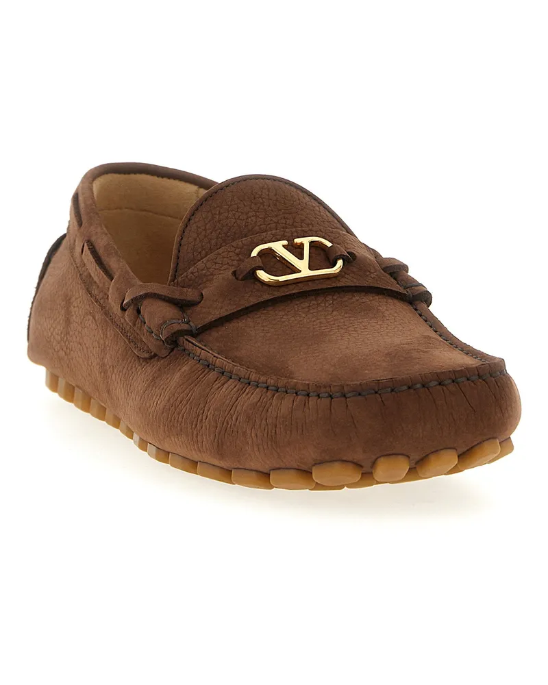 Valentino Garavani Driver Fastaway Loafer — Brown Brown