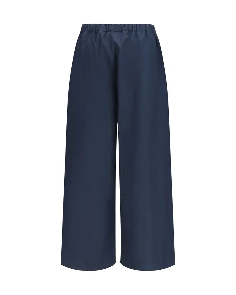 Max Mara Women's Blue Cotton Casual Pants 