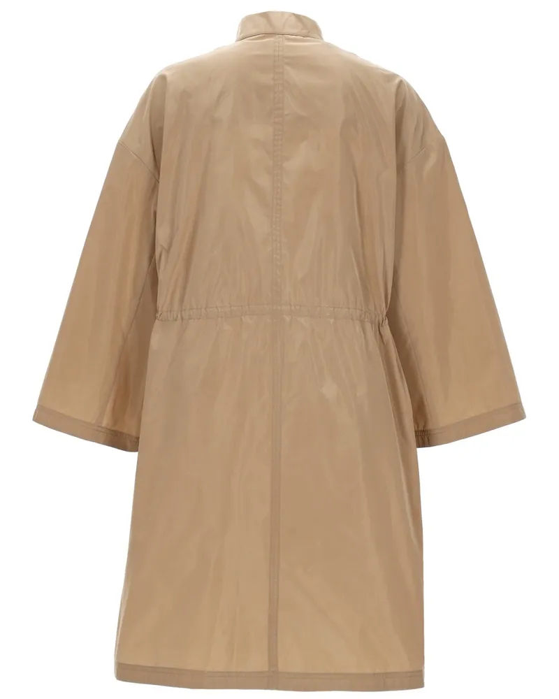 Fabiana Filippi Zip-Closure Polyester Trench Coat — Beige Beige