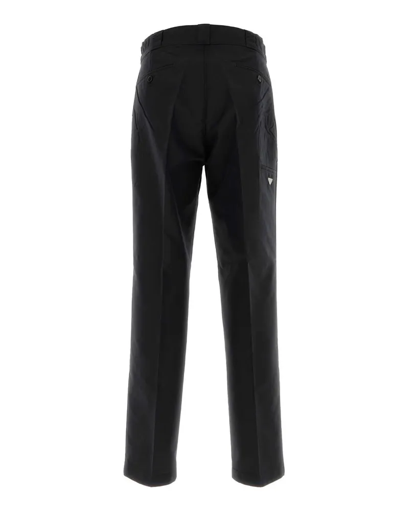 Prada Men's Black Canvas Pant Exterior: Cotton Nylon Pantaloni Trousers Black
