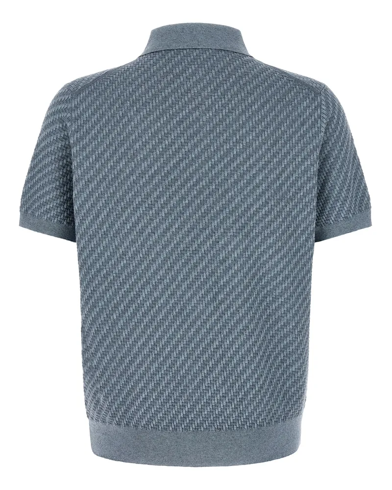 Brioni Men's Blue Cotton Polo Shirt Blue