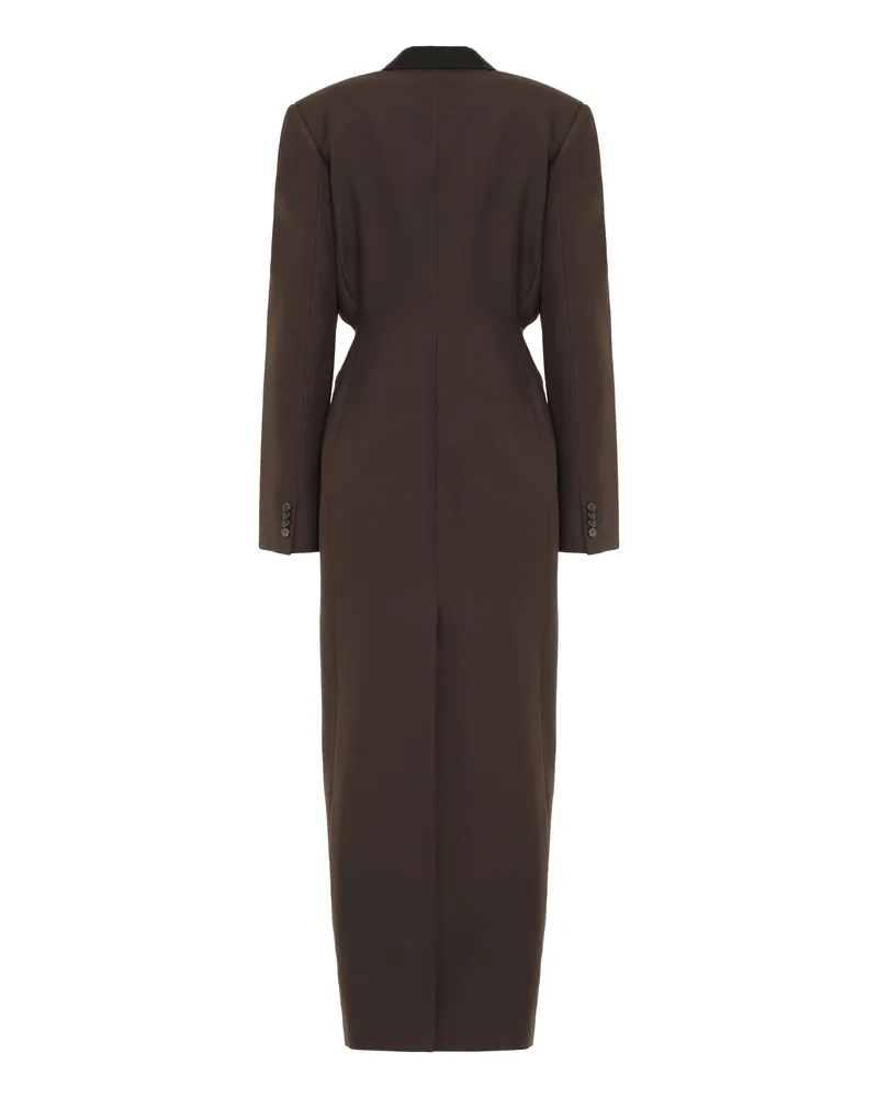 KHAITE Women's Bellow Single-Breasted Long Coat Brown Polyamide Brown