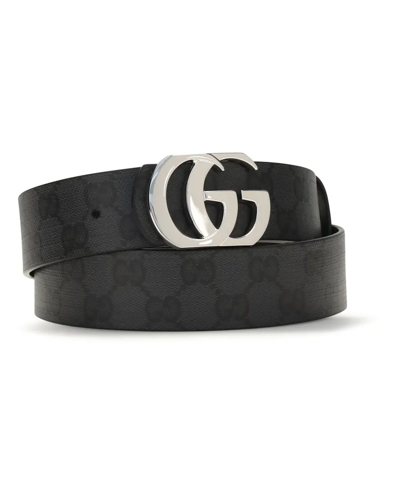 Gucci Men's Belt Cut Gg Marmont Black Black-Black Calf Leather Black/black Black