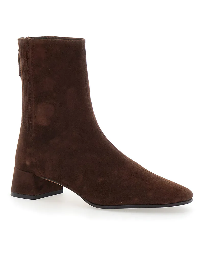 Aquazzura Women's Booties Saint Honore Brown Goat Leather Boot Brown