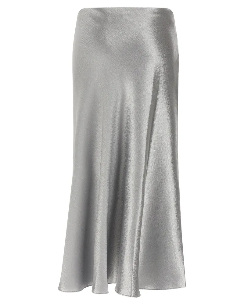 Tory Burch Satin Skirt — Silver Silver