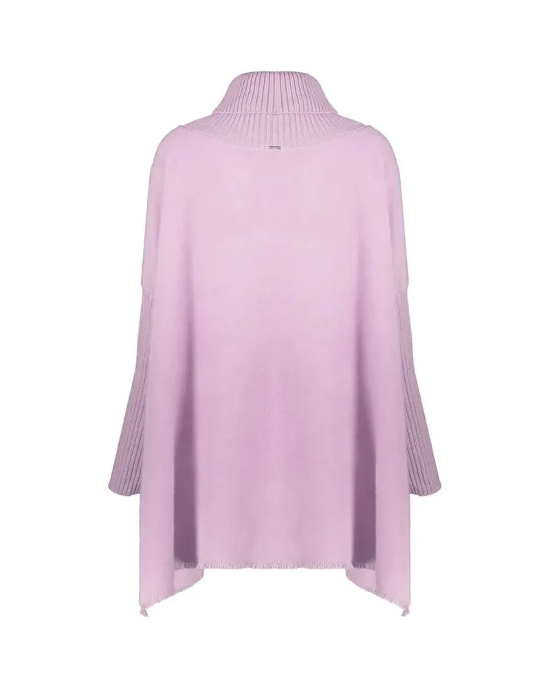 Herno Women's Purple Virgin Wool Poncho Clothing Purple