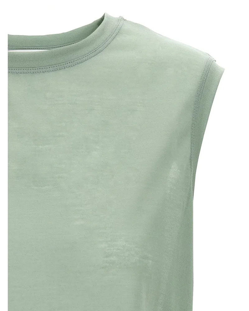 Victoria Beckham Women's Bicolor Cotton Sleeveles T-Shirt Green