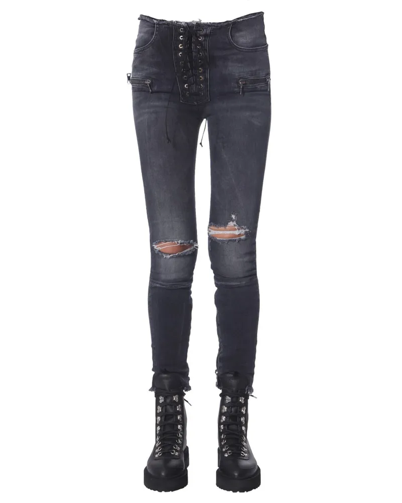 Unravel Skinny Fit Black Denim Jeans — Black Black