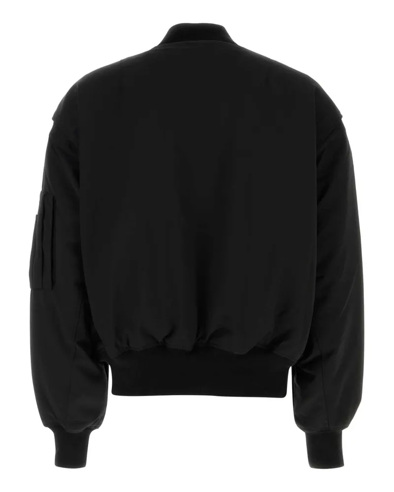 Entire Studios Unisex Black Stretch Polyester Blend Bomber Jacket Blackwool Giubbini Black