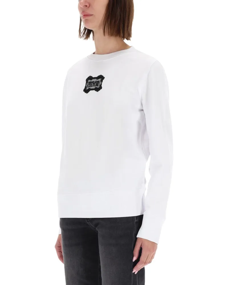 Versace Jeans Baroque Logo Patch Sweatshirt — White White