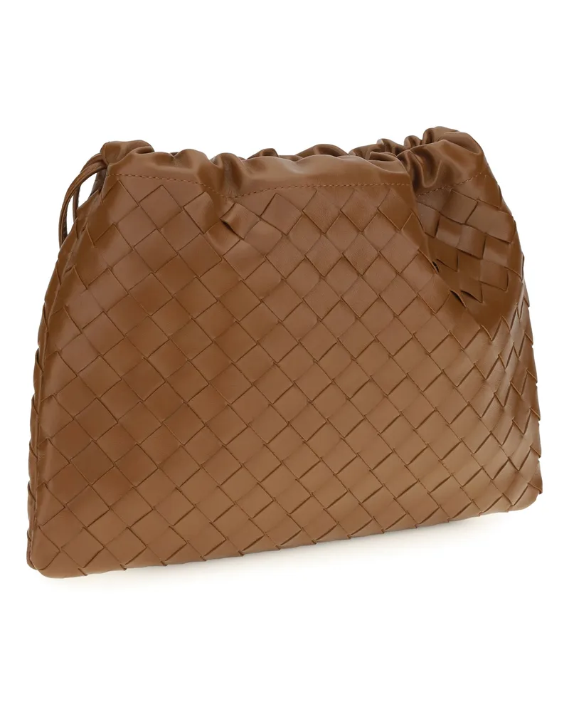Bottega Veneta Women's Leather Clutch Bag Tannin Gold Calf Make Up Brown