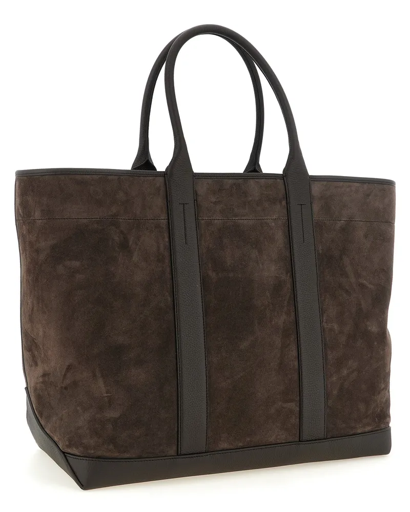 Tom Ford Men's Brown Calfskin Tote Bag Brown