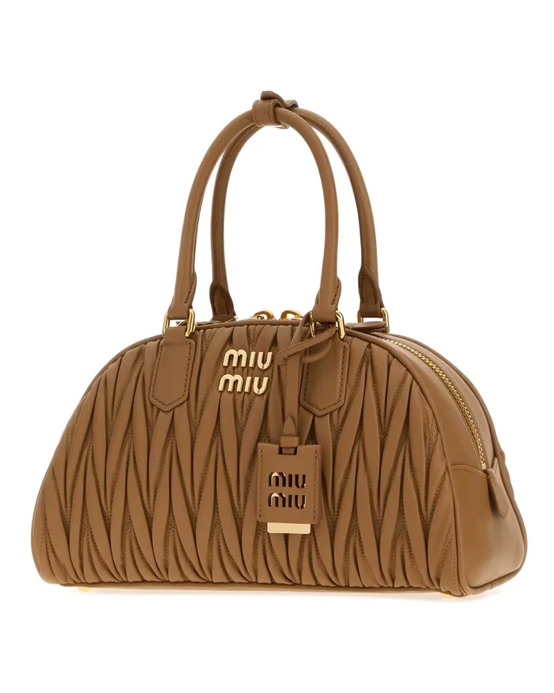Miu Miu Women's Camel Nappa Leather Arcadie Handbag Caramel Borse A Mano Bag Caramel