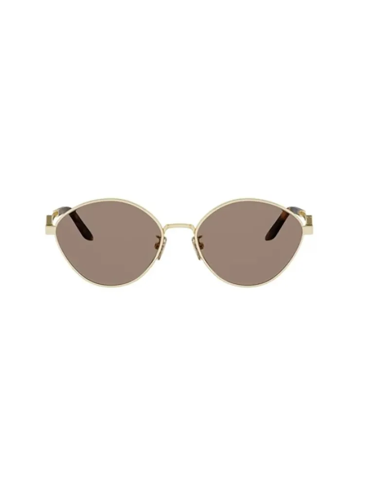 Fendi FE40217U Round Metal Frame Sunglasses — Gold Gold