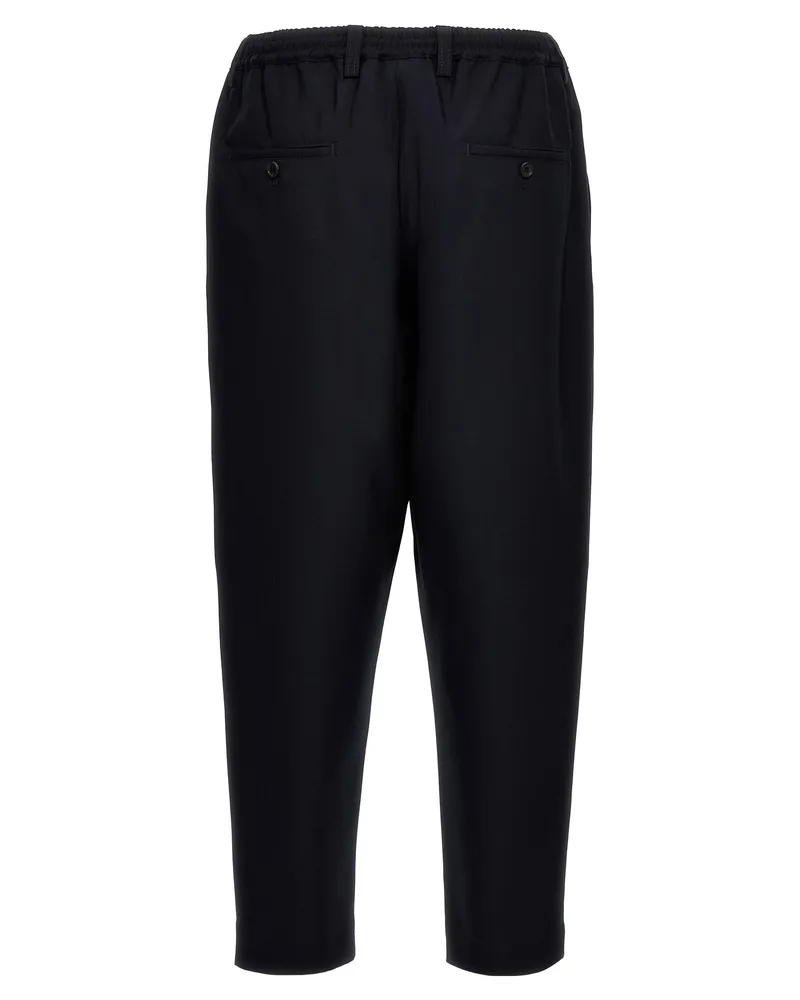 Marni Tropical Wool Cropped Trousers — Black Black