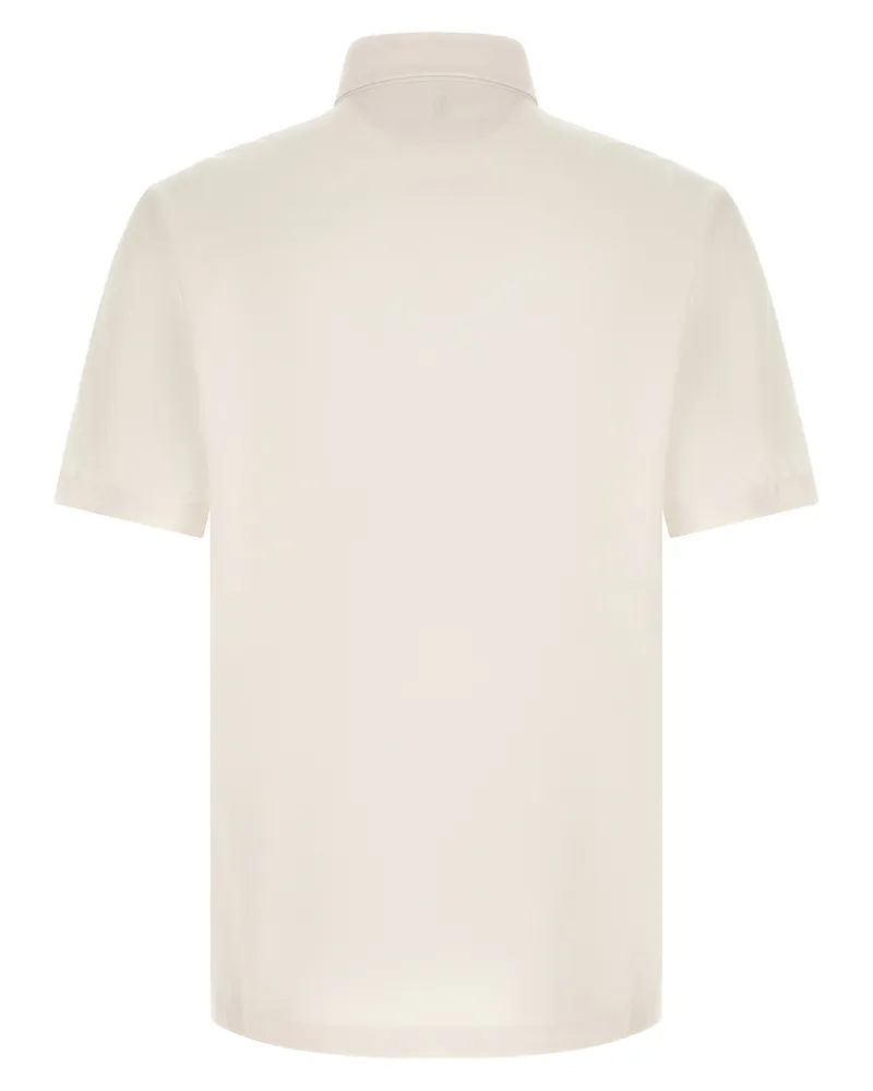 Brunello Cucinelli Heraldic Logo Polo — Cream Cream