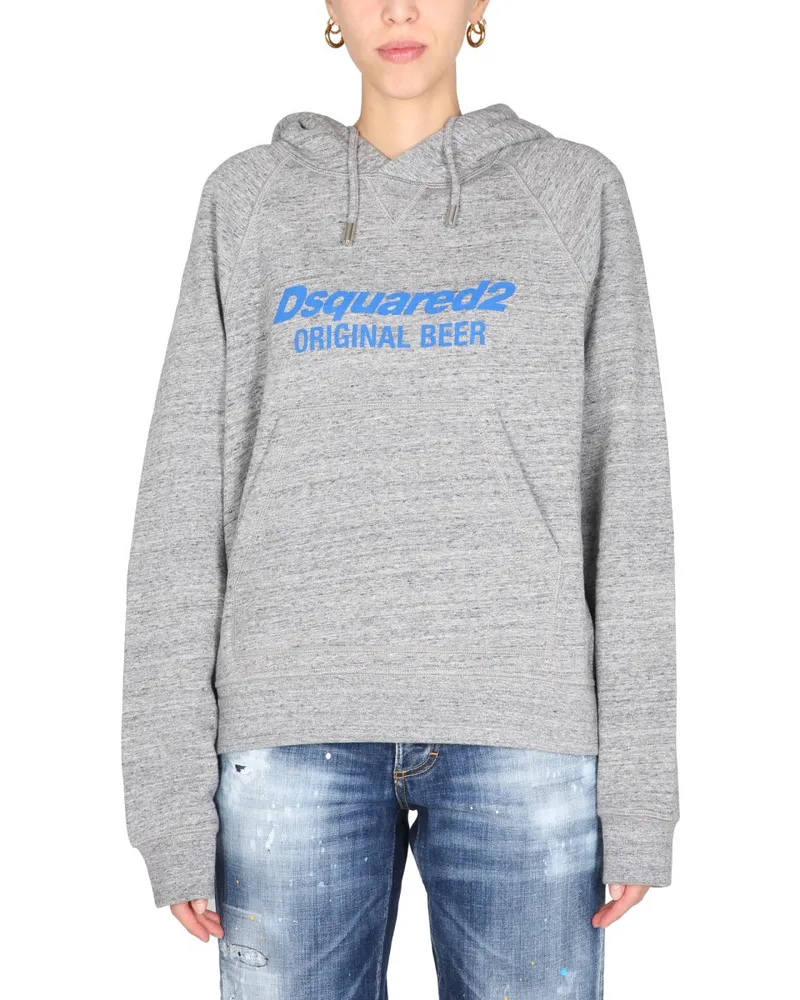 Dsquared2 Cotton Jersey Hoodie — Gray Gray