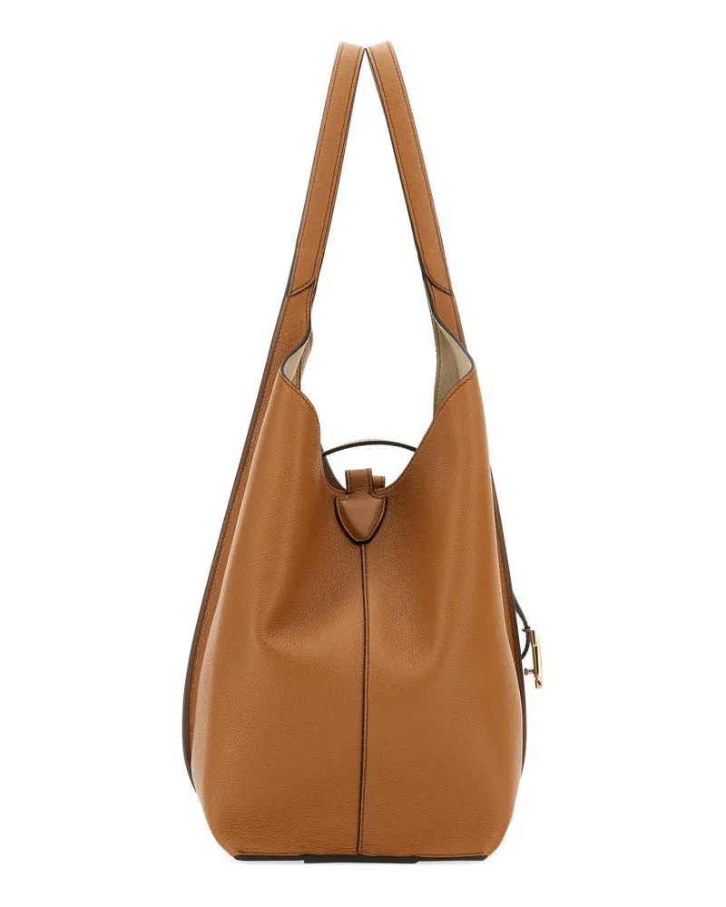 TOD'S Women's T Tote Bag Buff Calfskin Shoulder Beige