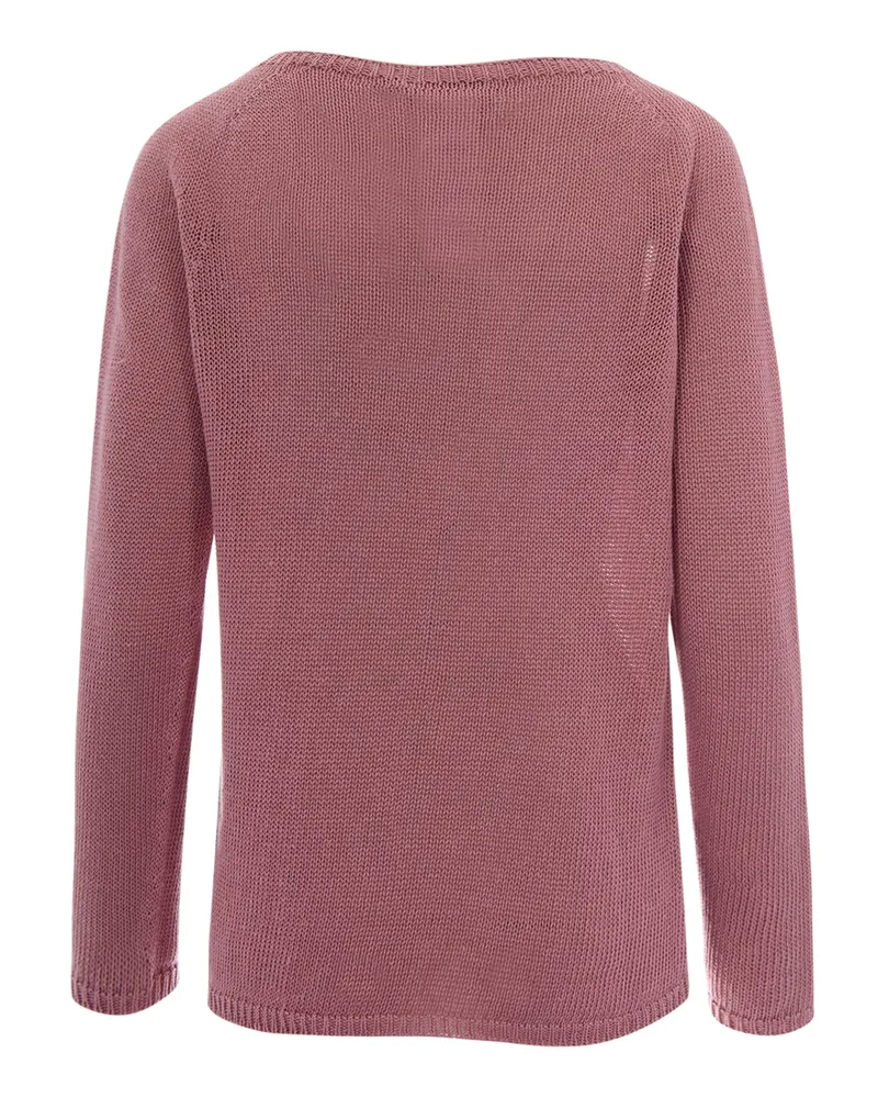 Max Mara Women's Knit Jumper Antique Rose Linen Jumpers Sweater 