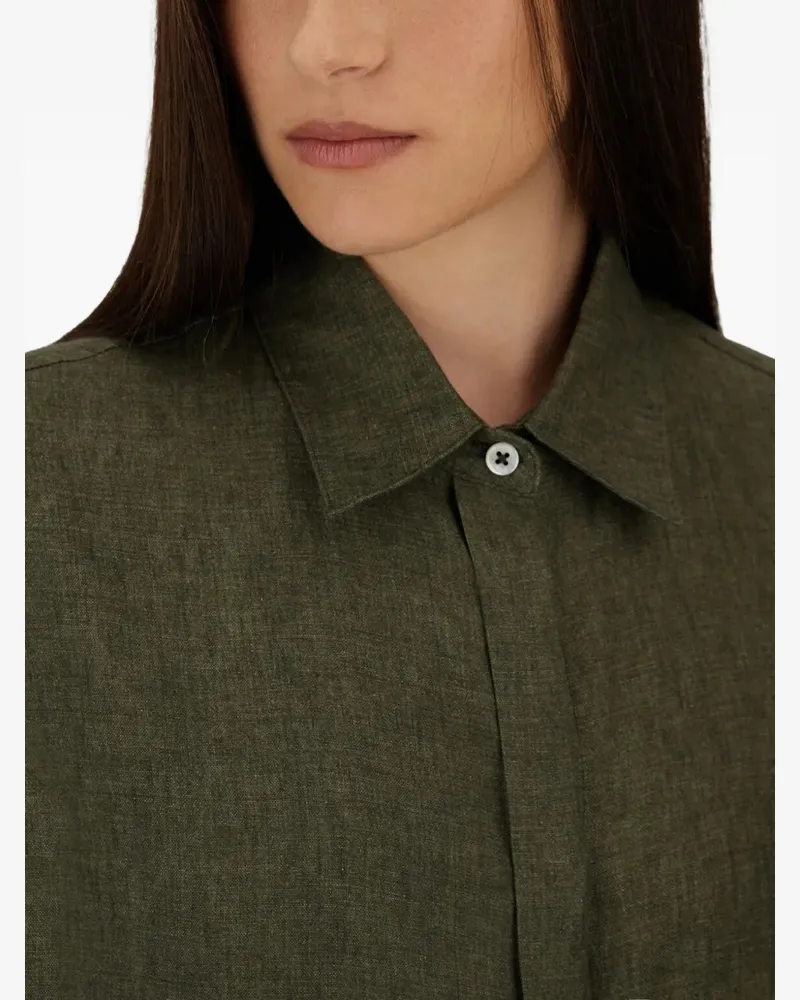Herno Women's Concealed-Fastening Sleeveless Shirt Ss26 W Green