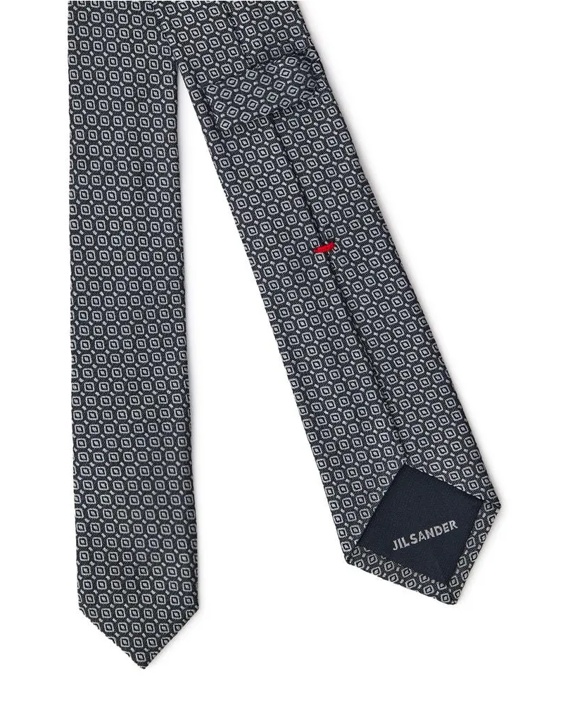 Jil Sander Men's Gray Silk Tie Gray