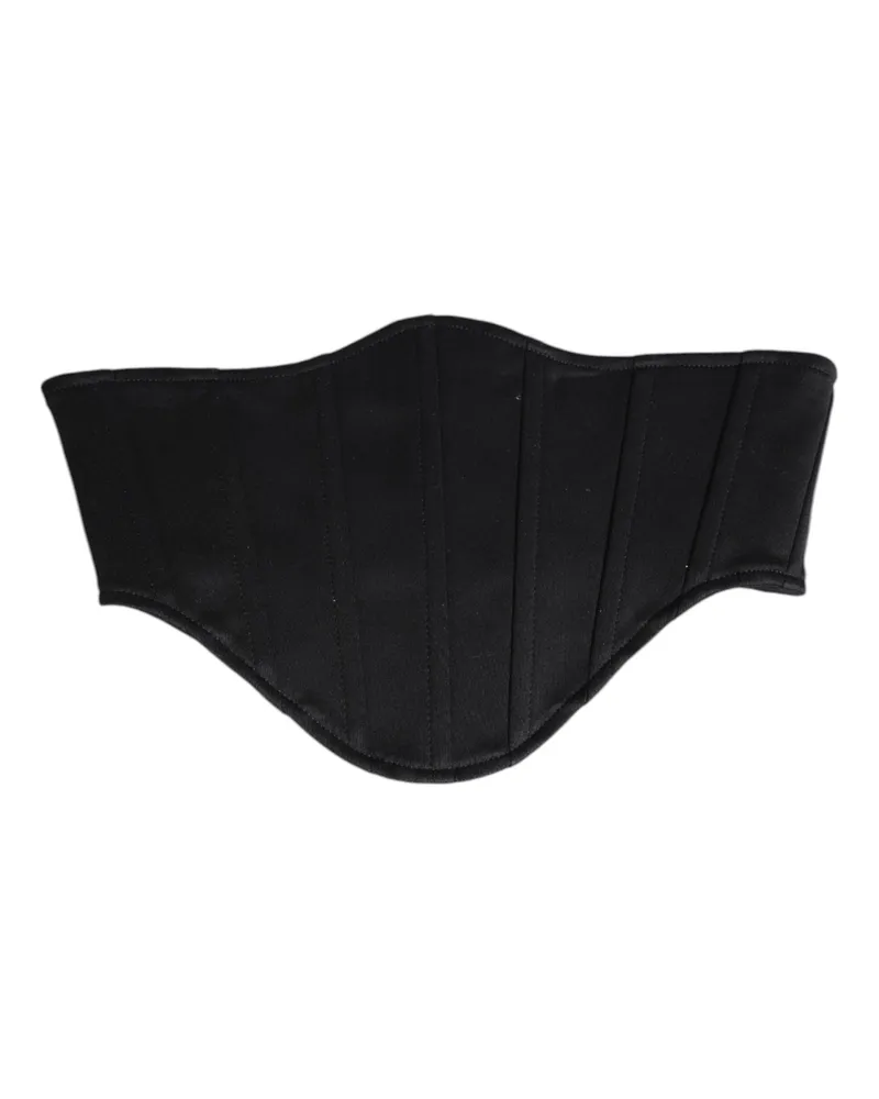 Dolce & Gabbana Women Black Cotton Waist Tuxedo Belt Cummerbund Black