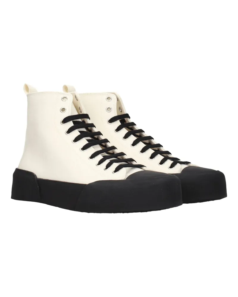Jil Sander Men's Beige Fabric High Top Sneakers Beige