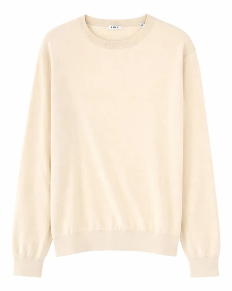 ASPESI Cotton-Silk-Linen Blend Sweater — Ivory Ivory