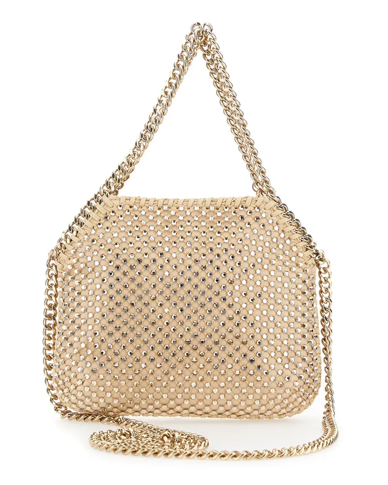 Stella McCartney Women's Shoulder Bag Falabella Mini Pink Crystal Mesh Polyamide Pink