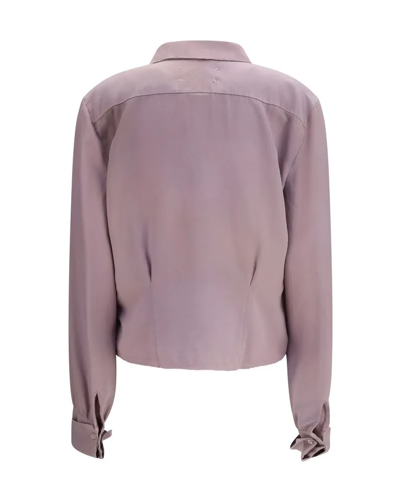Maison Margiela Silk Crêpe de Chine Blouse — Purple Purple
