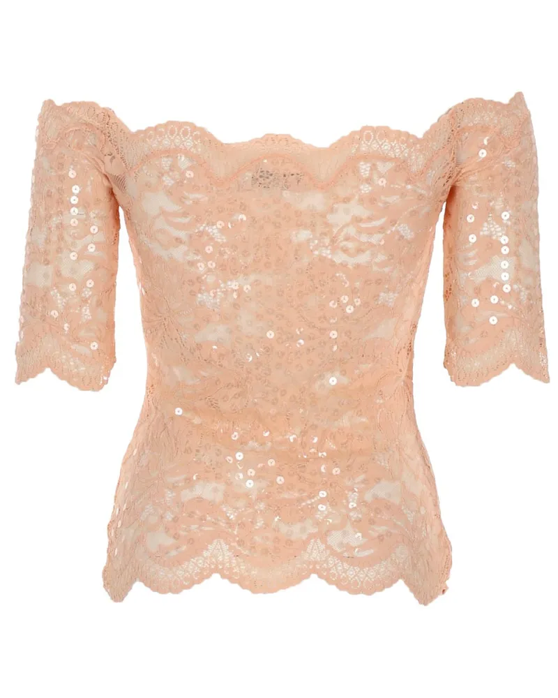 Paco Rabanne Lace and Sequin Blouse — Pink Pink