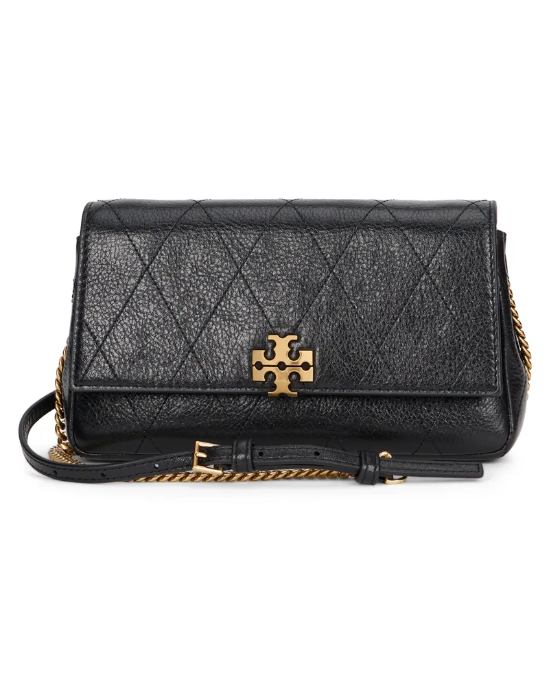 Tory Burch Women's Shoulder Bag Charlie Black Leather Calfskin Black