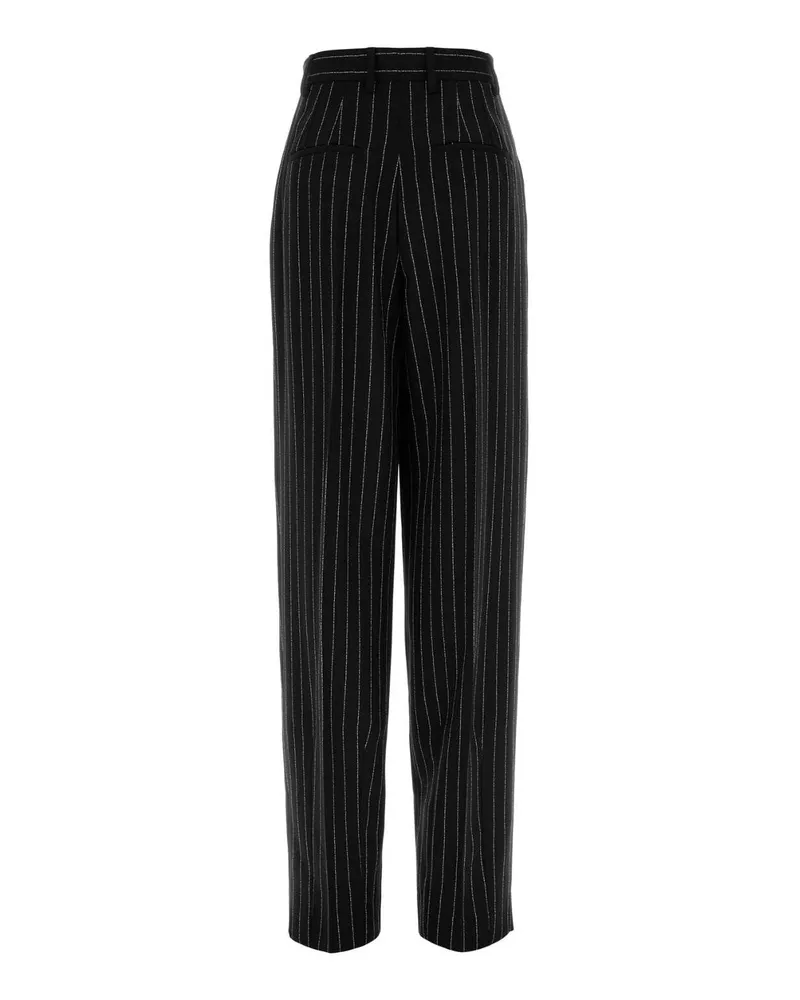 Dolce & Gabbana Pinstriped Wool Trousers — Black Black