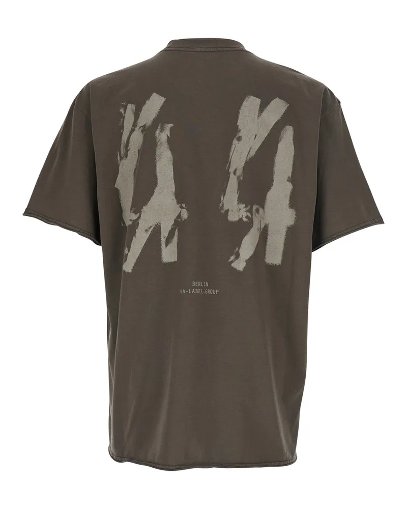 44 LABEL GROUP Men's T-Shirt Round Neck Grey Cotton T-Shirts And Polos Gray