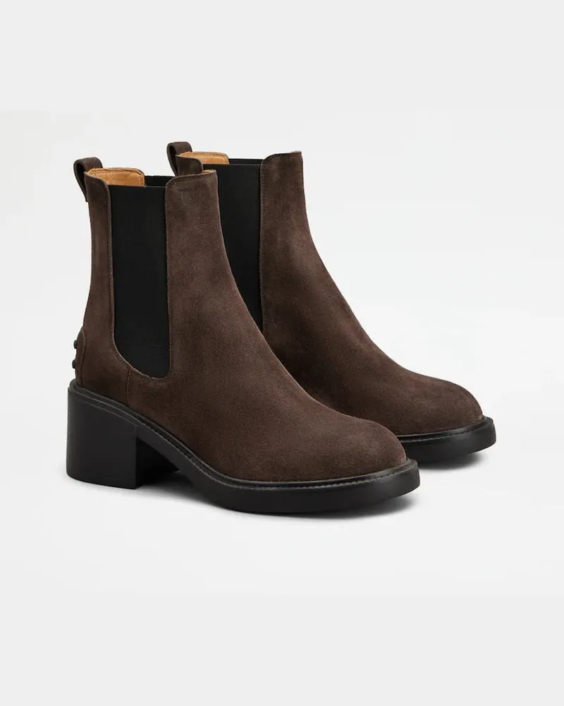TOD'S Suede Chelsea Boots — Brown Brown