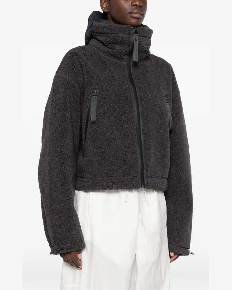 adidas Fleece Zip-Through Hoodie — Black Black