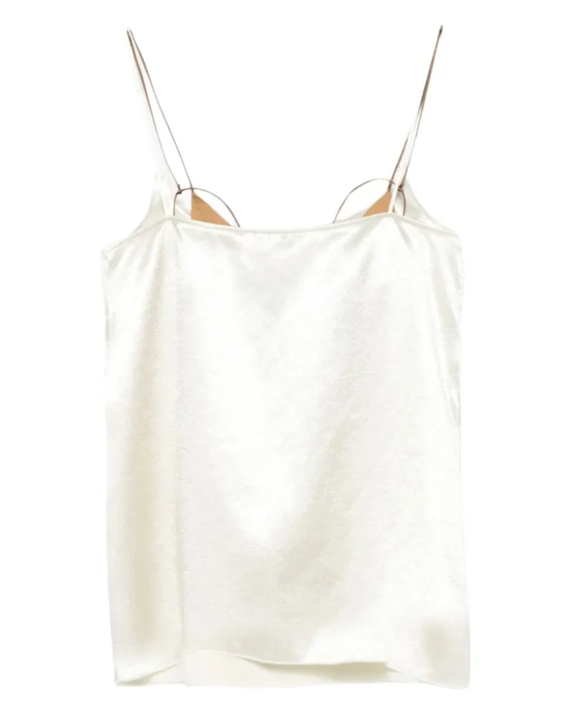 ALYSI Satin Polyester Blouse — Ivory 