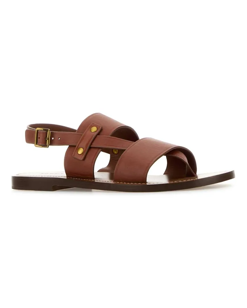 Soeur Women's Caramel Leather Amazonia Thong Sandals Naturel Sandali Brown