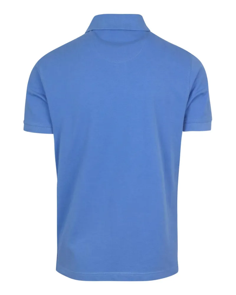 Barbour Men's Polo Shirt Cotton With Tartan Trim Blue T-shirts And Polos Blue